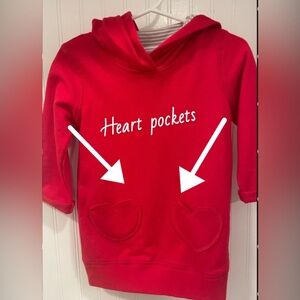 ❤️New Carter's Red Heart Pocket Hoodie [SIZE 2T]
